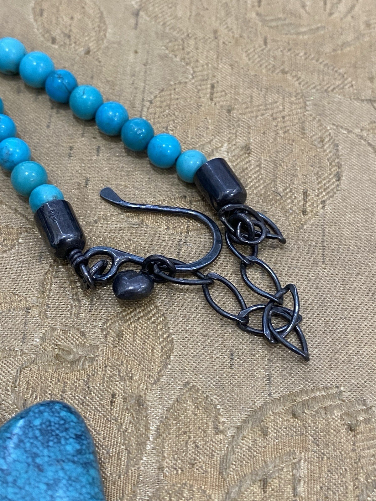 Mine Finds by Jay King DTR Turquoise Beaded Necklace Signed Sterling 925, 20”