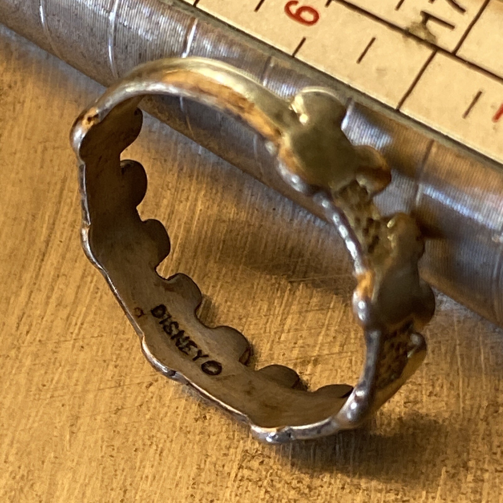 Sterling Silver Disney Mickey Mouse Head Ring Band Size 6.5