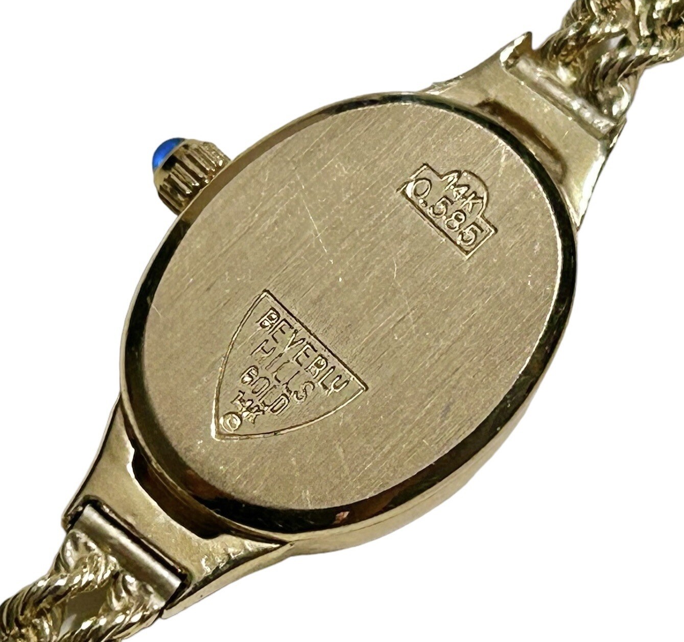 14K Gold Yellow Gold BEVERLY HILLS Women’s Rope Bracelet Watch 12.45g 6.5”