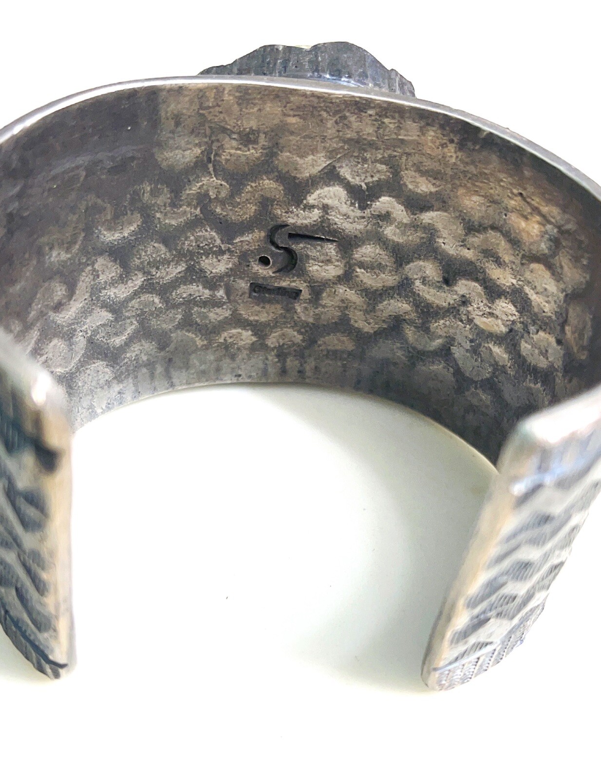 Museum Quality 💚 Native American Tufa Cast Turquoise Bracelet,Signed 6 1/4 200g