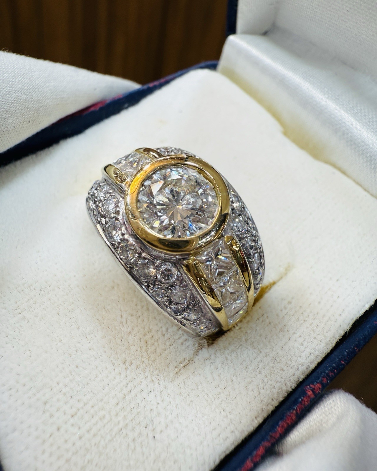 18ct Yellow and White Gold 3.62ct Natural Diamond Dress Ring Valued $31,750