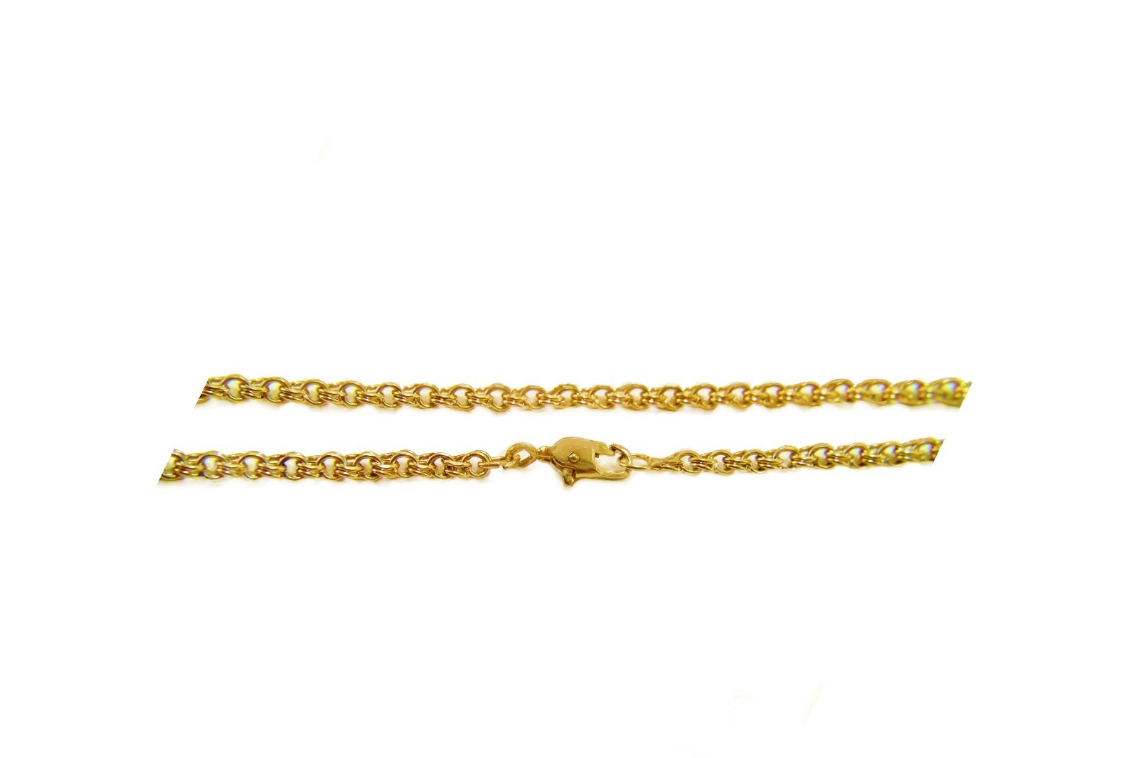 Unique Double Link chain Anklet Bracelet Crafted Authentic 18K Gold Filled Chain