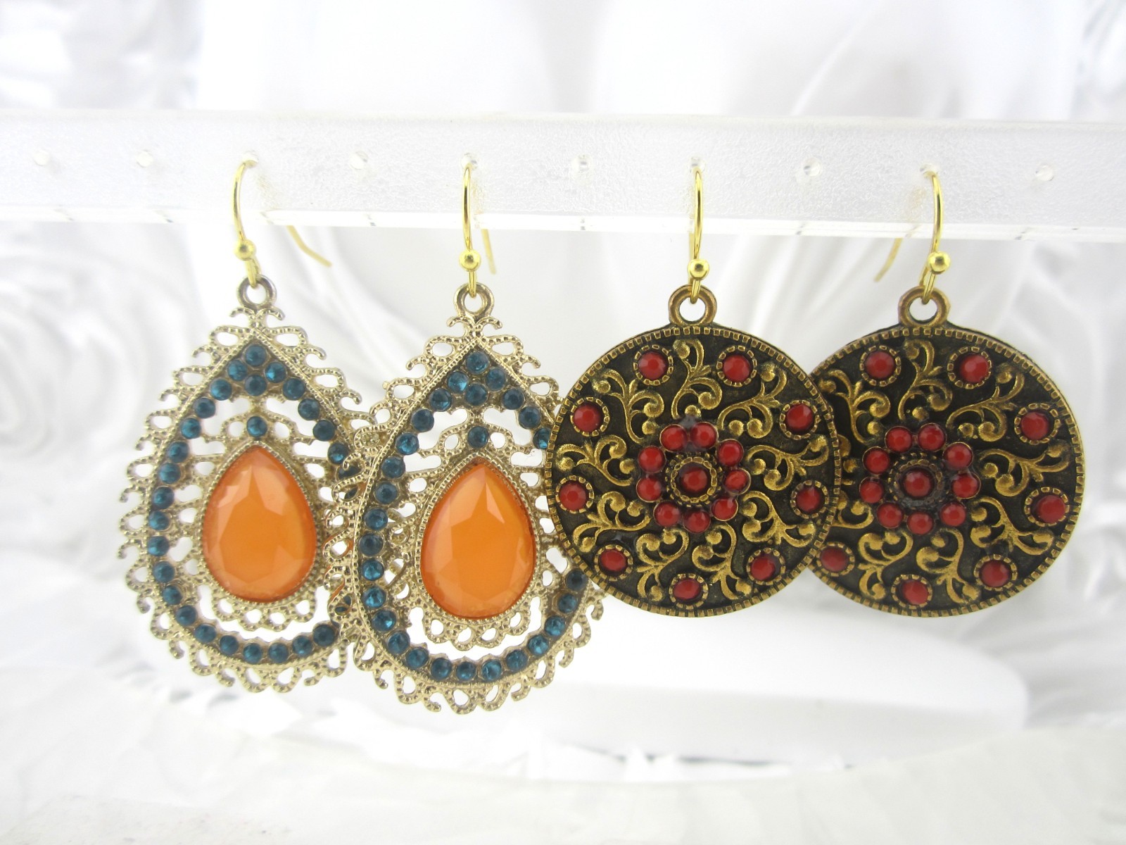Pre-Loved Assorted Colorful Disk Earrings 5 Pairs (Lot#MCE5P01)
