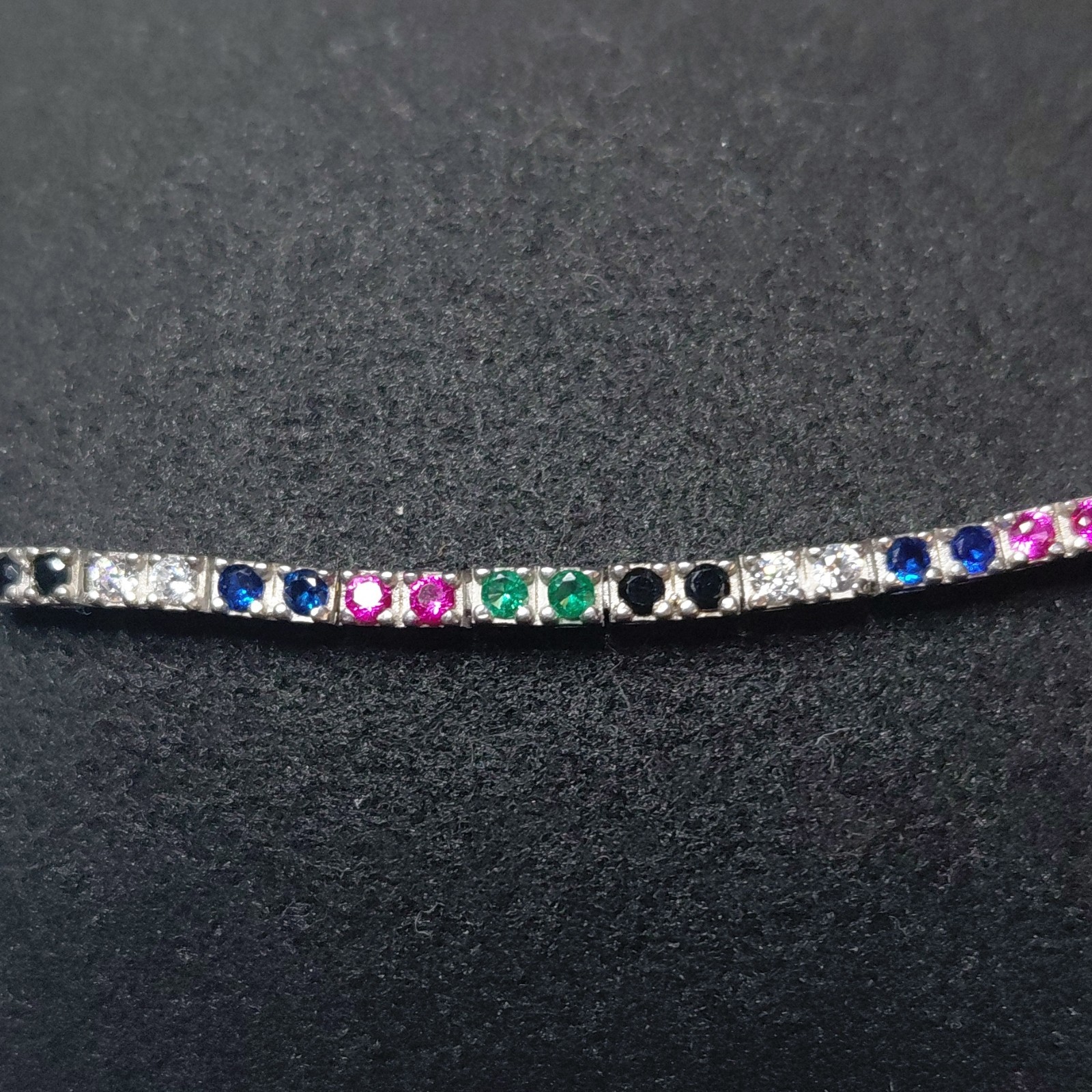 925 Sterling Silver Adjustable CZ Tennis Bracelet, Multicolor Round, Slider