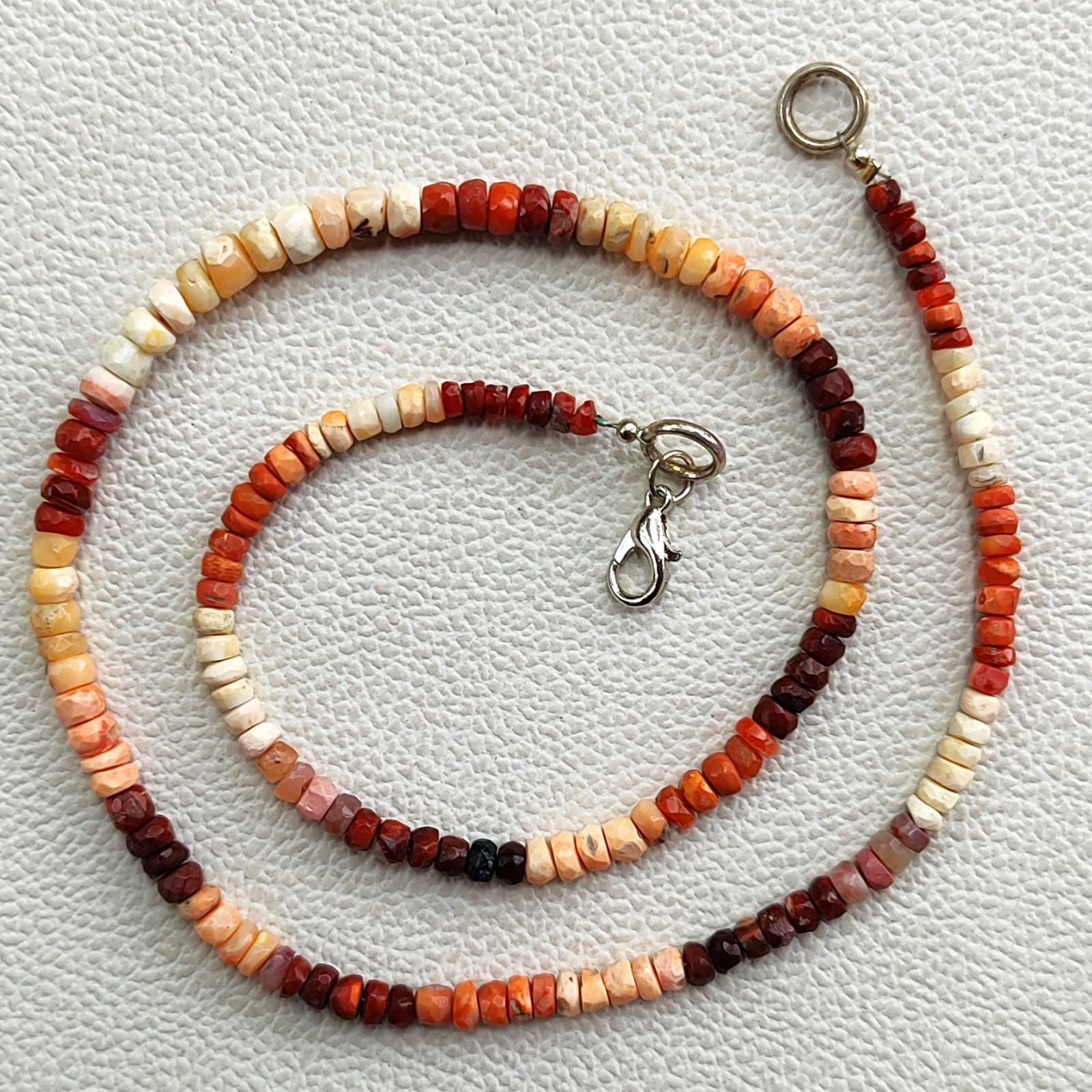 Mexican Orange Fire Opal Gemstone 4-5mm Faceted Rondelle Shape Beads 17″ Gems