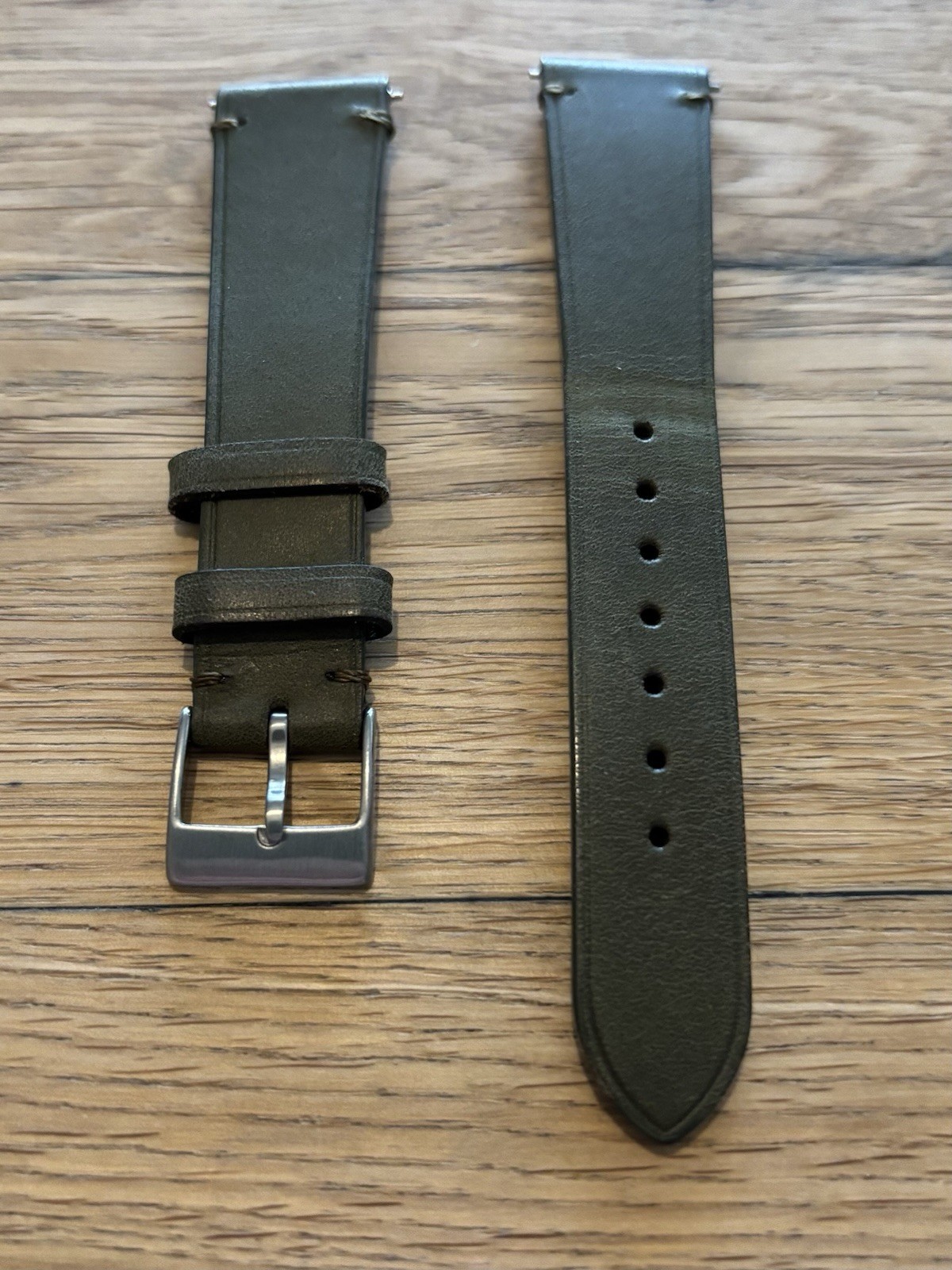 Lot of 20mm Dassari Oiled Nubuck Watch Straps, Brown Green & Blue