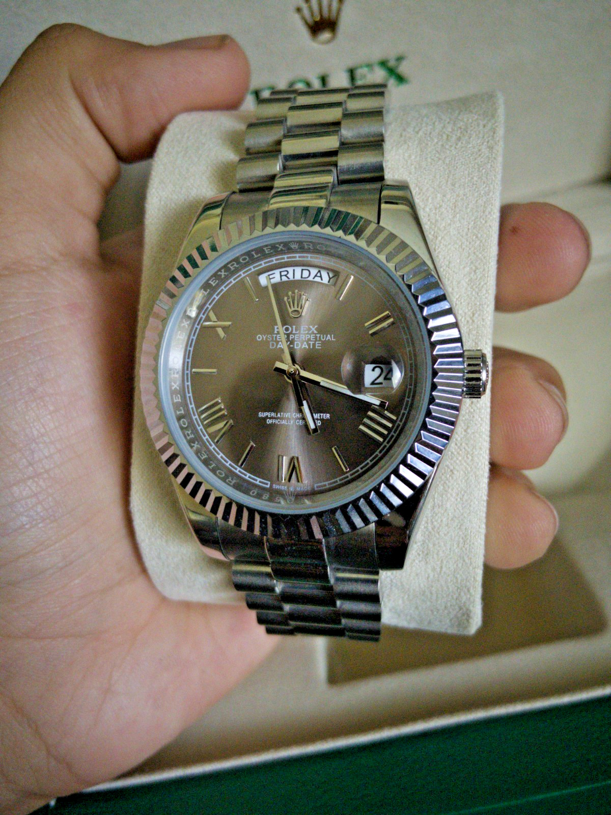 Day-Date II 41mm Ref. 218239 – White Gold Style | High-End Replica