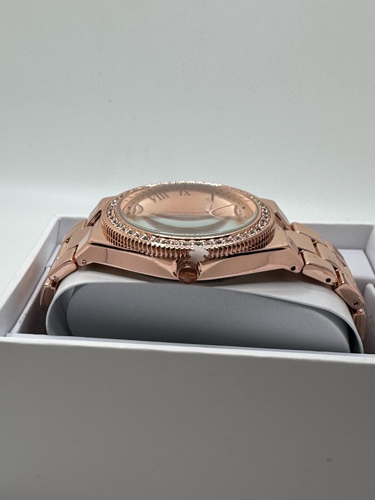 U.S. Polo Assn. Womens Rose Gold Tone Analog Display Round Wristwatch