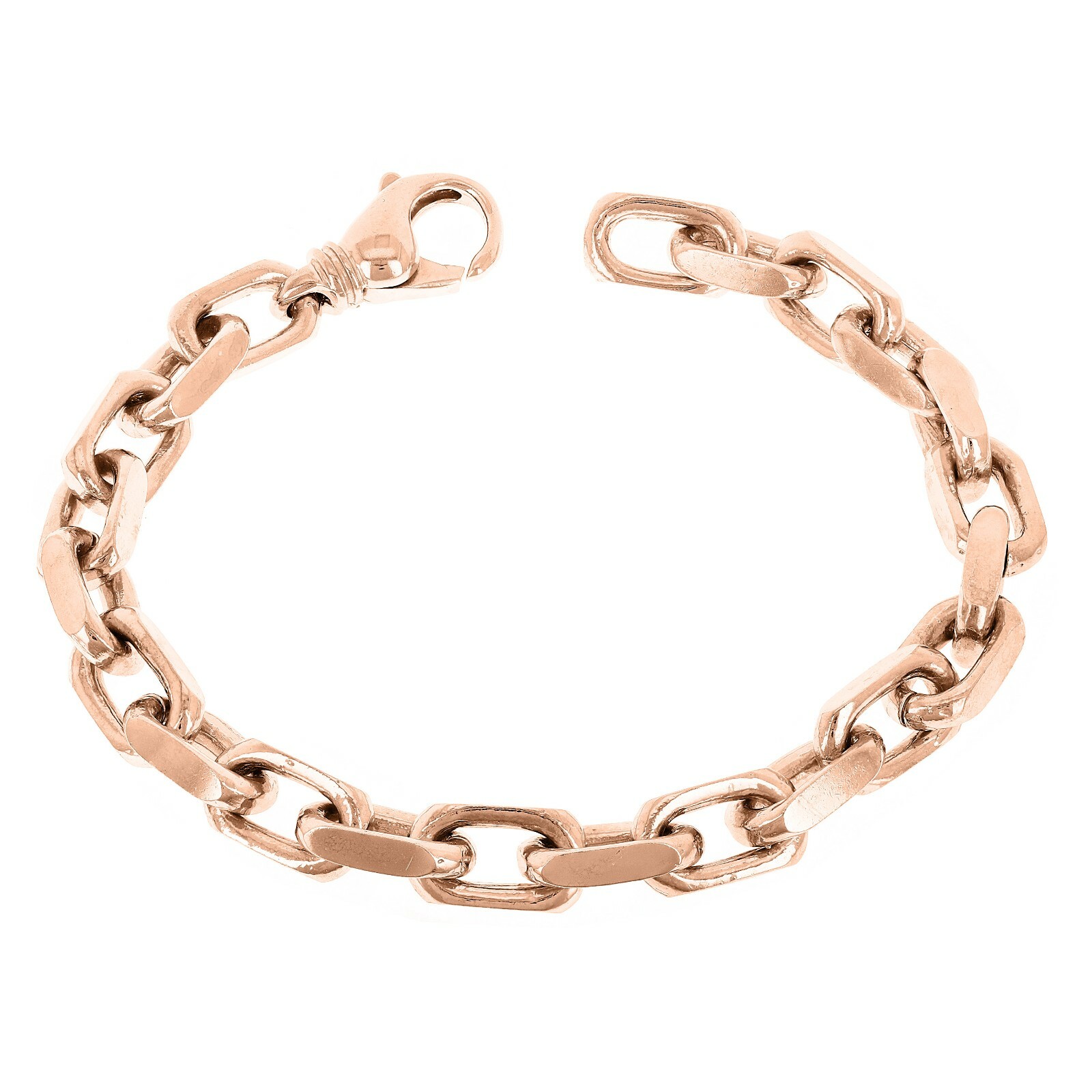 14k Rose Gold Solid Handmade Heavy Anchor Chain Bracelet 7″ 7.5mm 45 grams