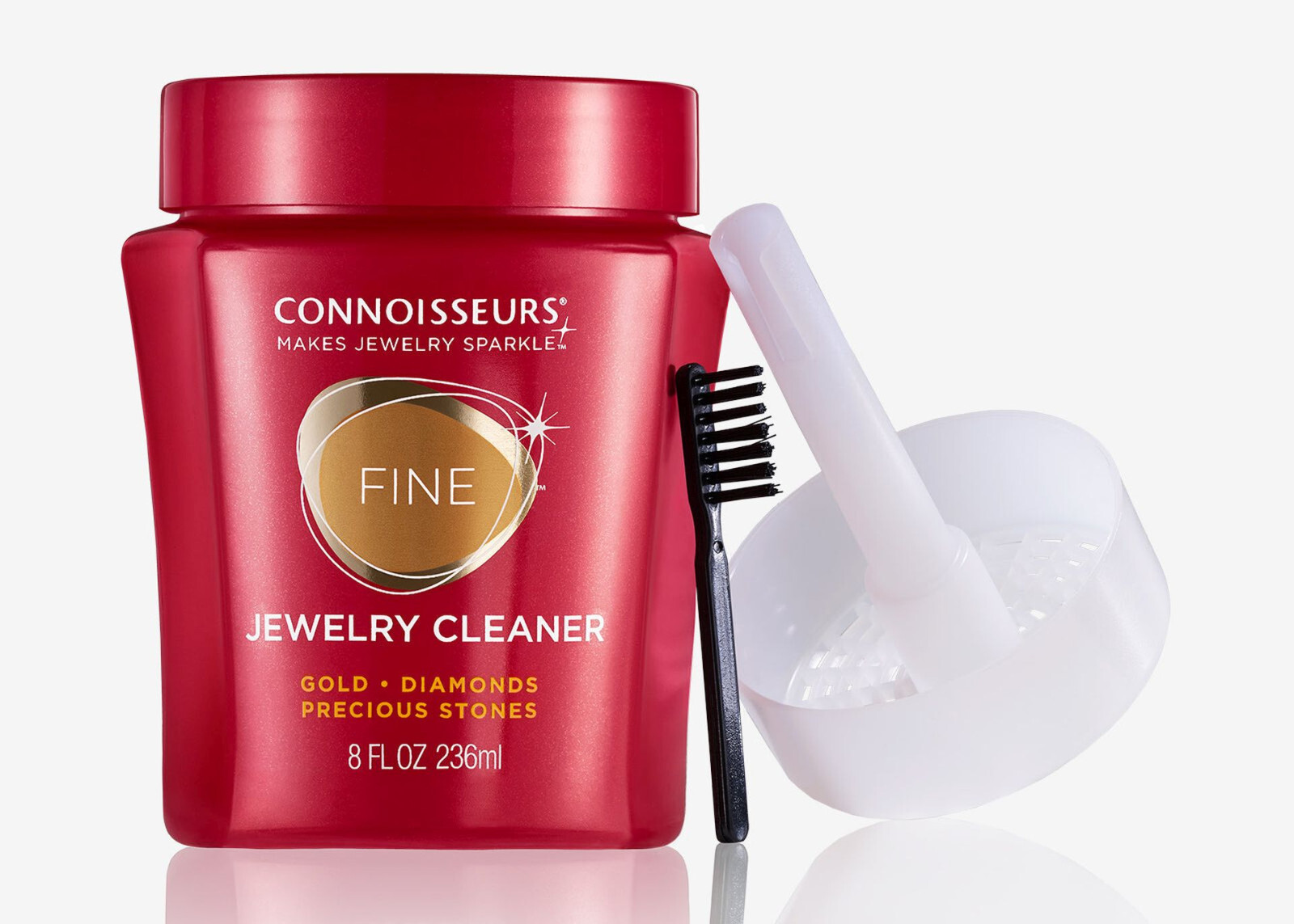 Fine JEWELRY Liquid CLEANER w/ dip tray for Gold Diamond & Precious CONNOISSEURS
