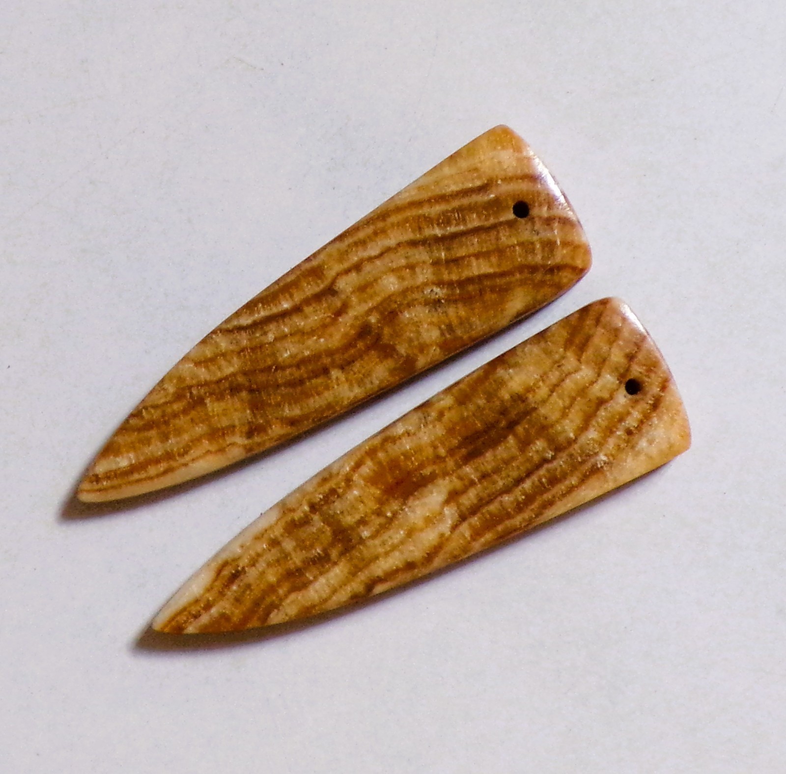 35.15 Cts Natural Aragonite Drilled Cabochon Match Pair Gemstone 41X13MM 18
