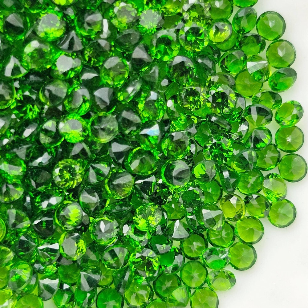 Round 1.8mm.Best Color Natural Russian Top Green Chrome Diopside 45Pcs