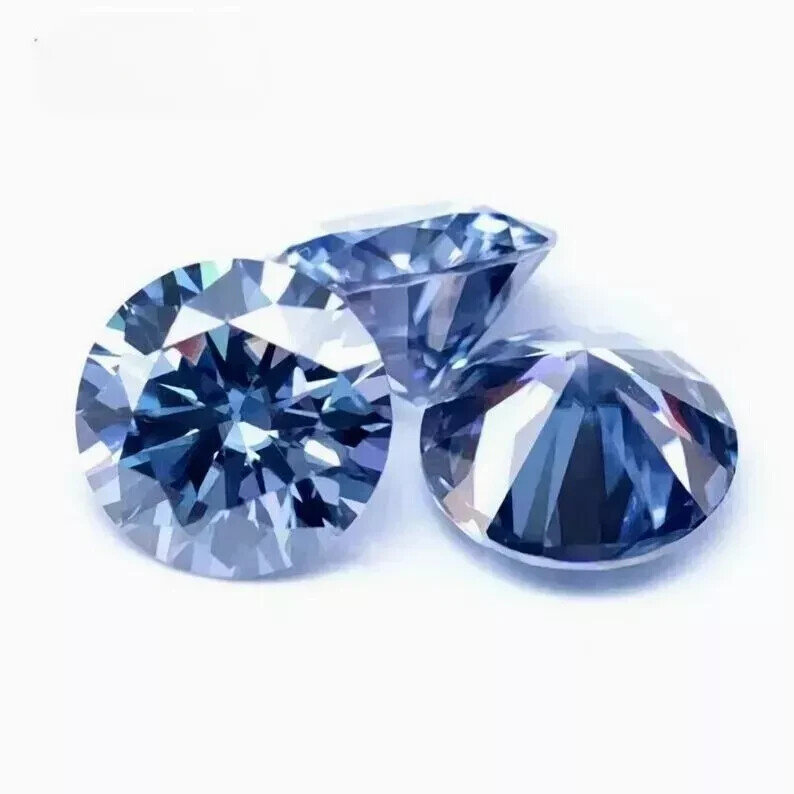 5 Ct Natural Blue Diamond 11.50mm Round Cut VVS1 D Grade Ring Size Stone C73