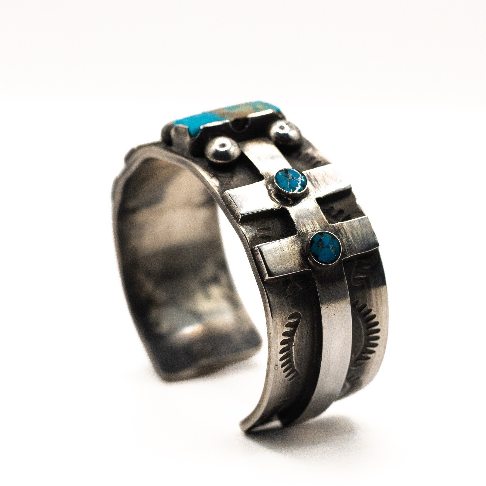 Dragonfly Silver Cuff Size 5.75 Turquoise Southwestern Collectors Piece