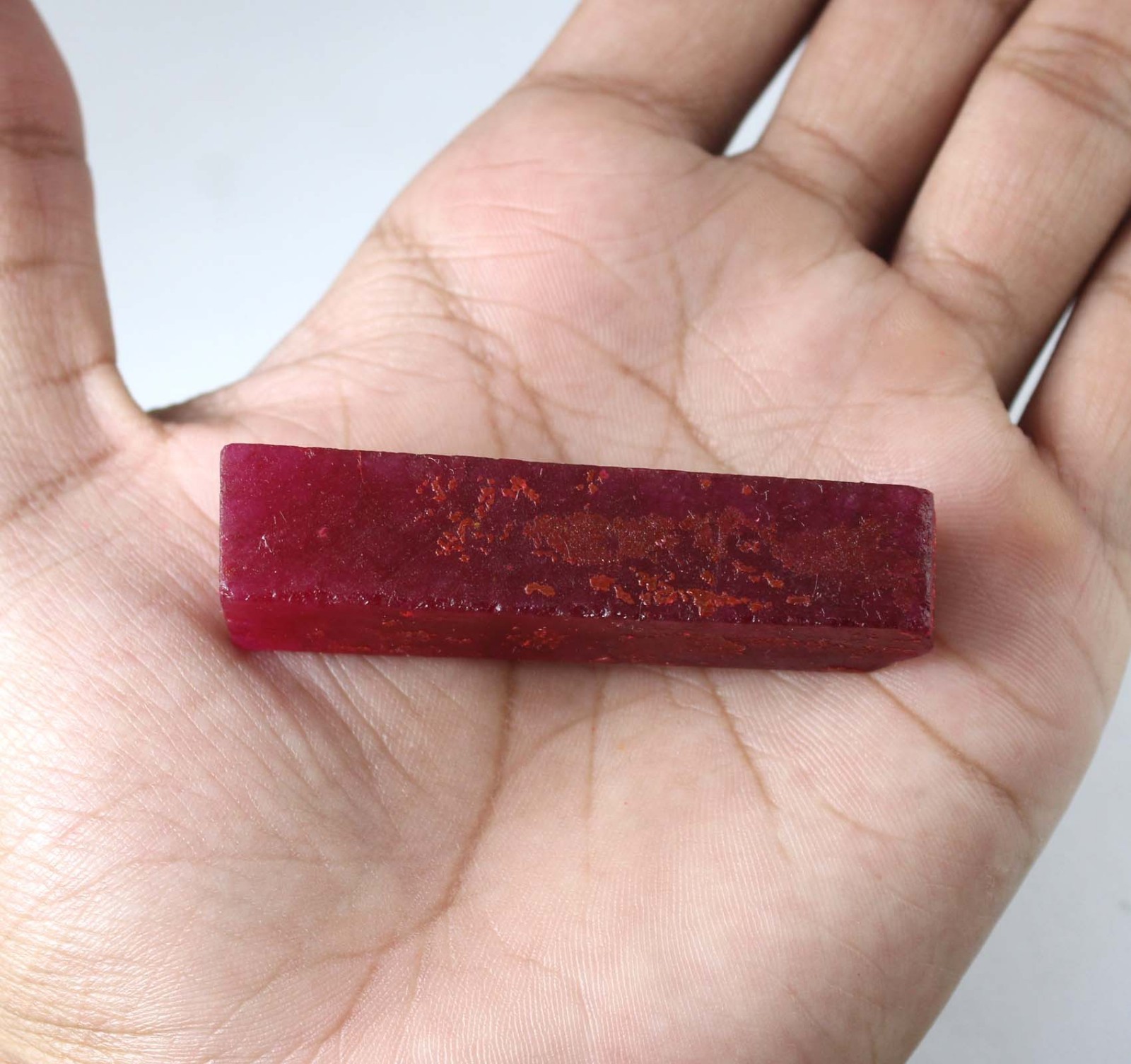 124 Ct Certified Natural Red Ruby Gemstone Slice Rough T36909 Birthday Discount