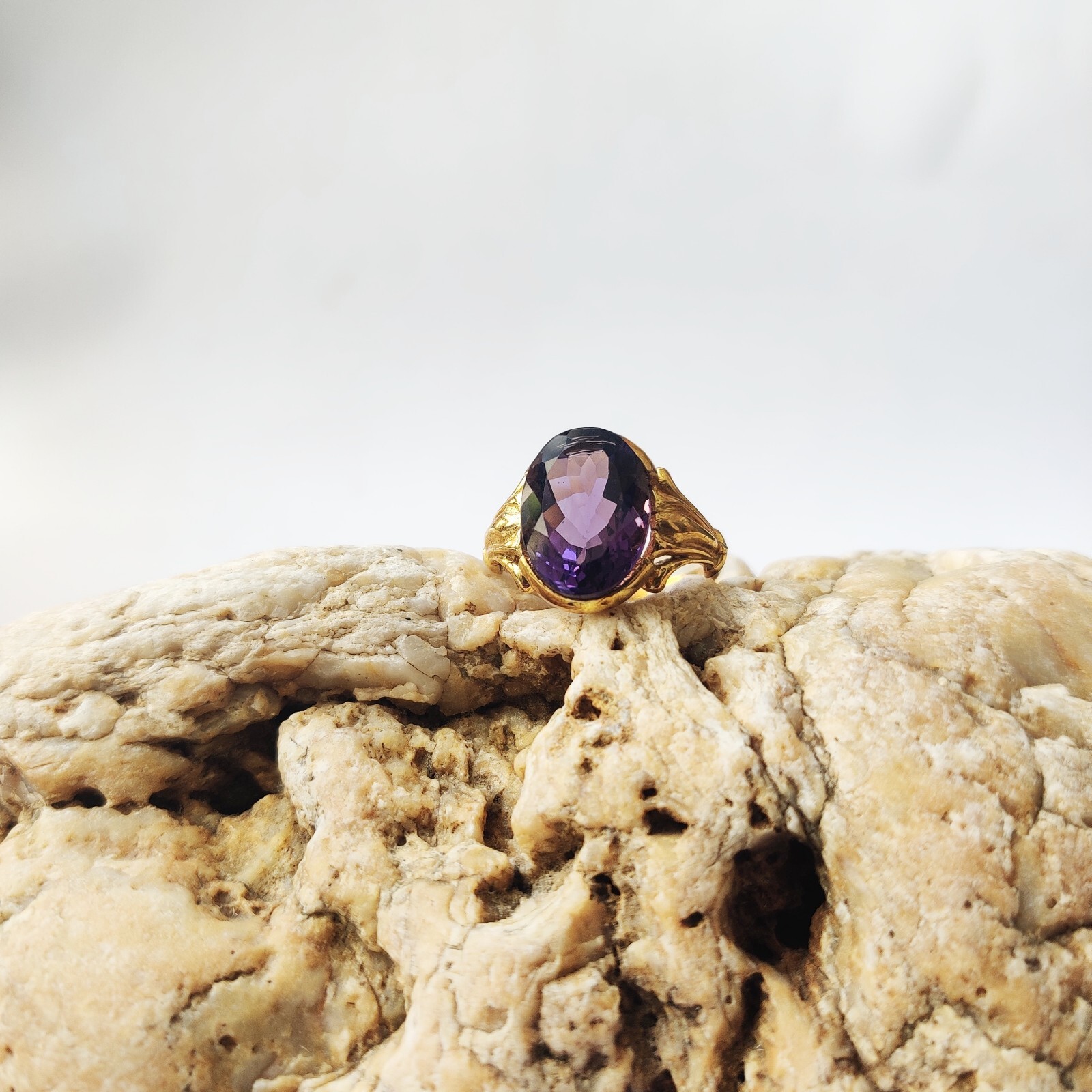 925 Starling Silver Created Amethyst Ring Size 7 Handmade Art And Deco Victorian