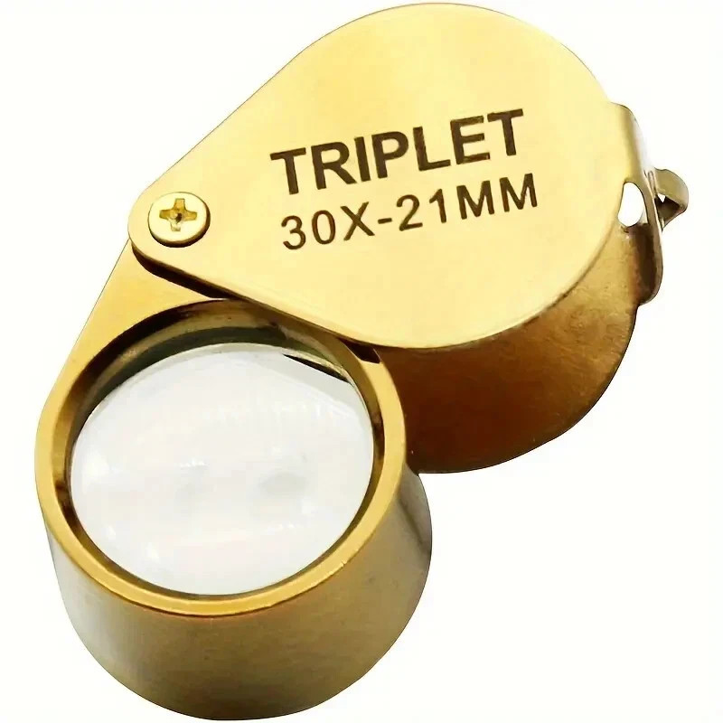 30X Jeweler’s Loupe Magnifier 21mm Foldable Pocket Lens for Jewelry Coins Gems