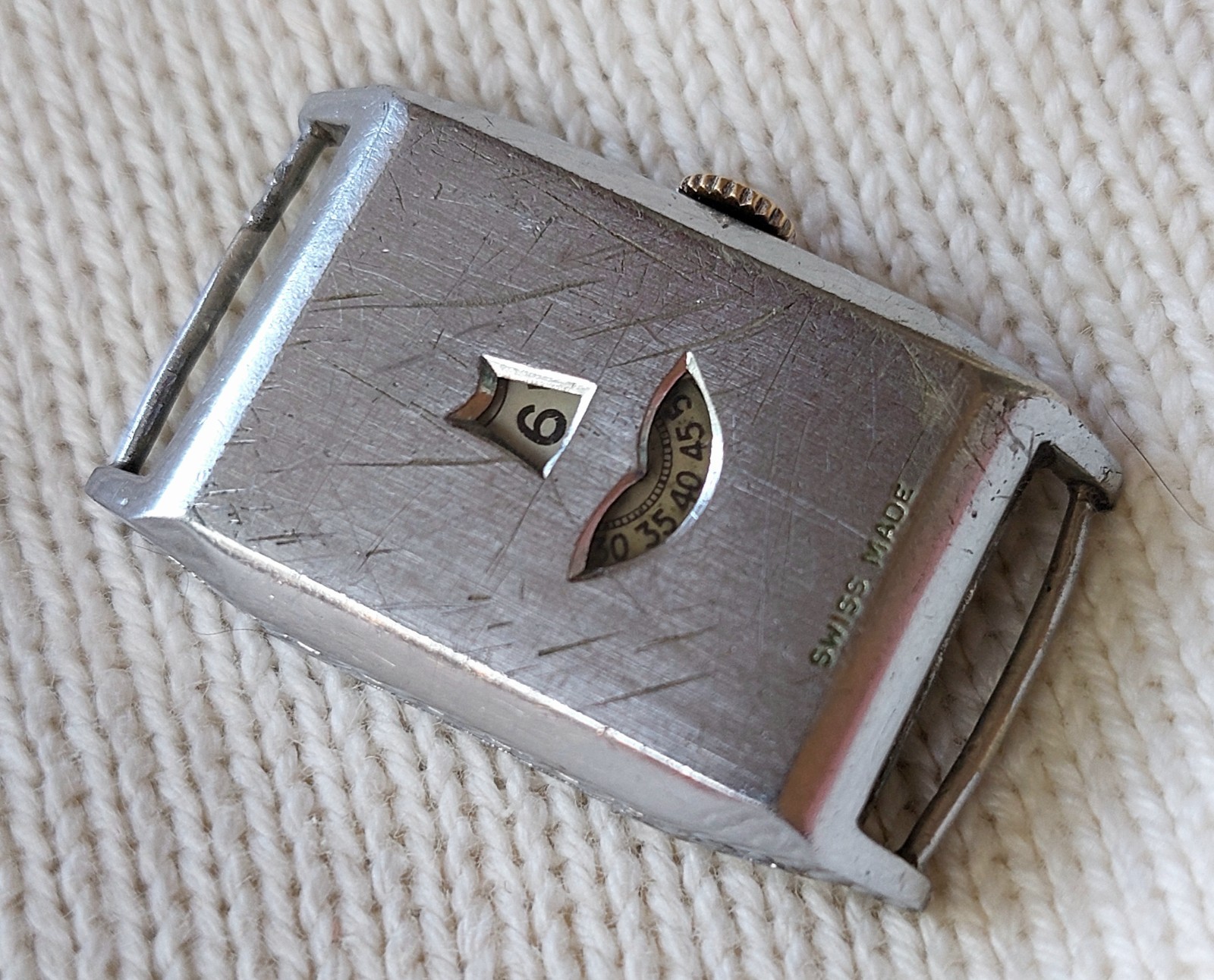 Jump hour vintage art deco tank watch 30s