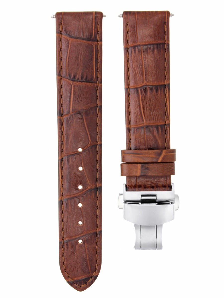 20mm Light Brown Leather Replacement Watch Strap For Omega Seamaster Speedmaster