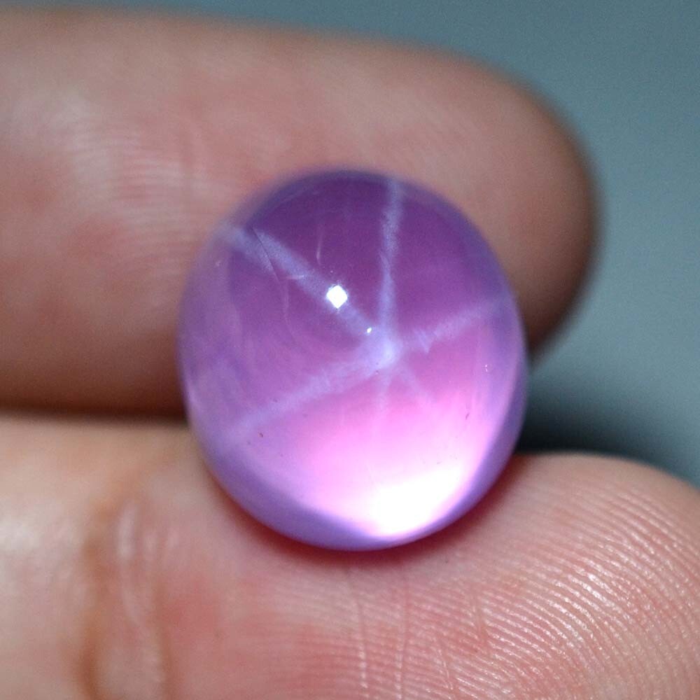 24.38 Ct 15.7×13.7 MM Pink Star Sapphire 6 Rays Lab Created Corundum VDO PS2145