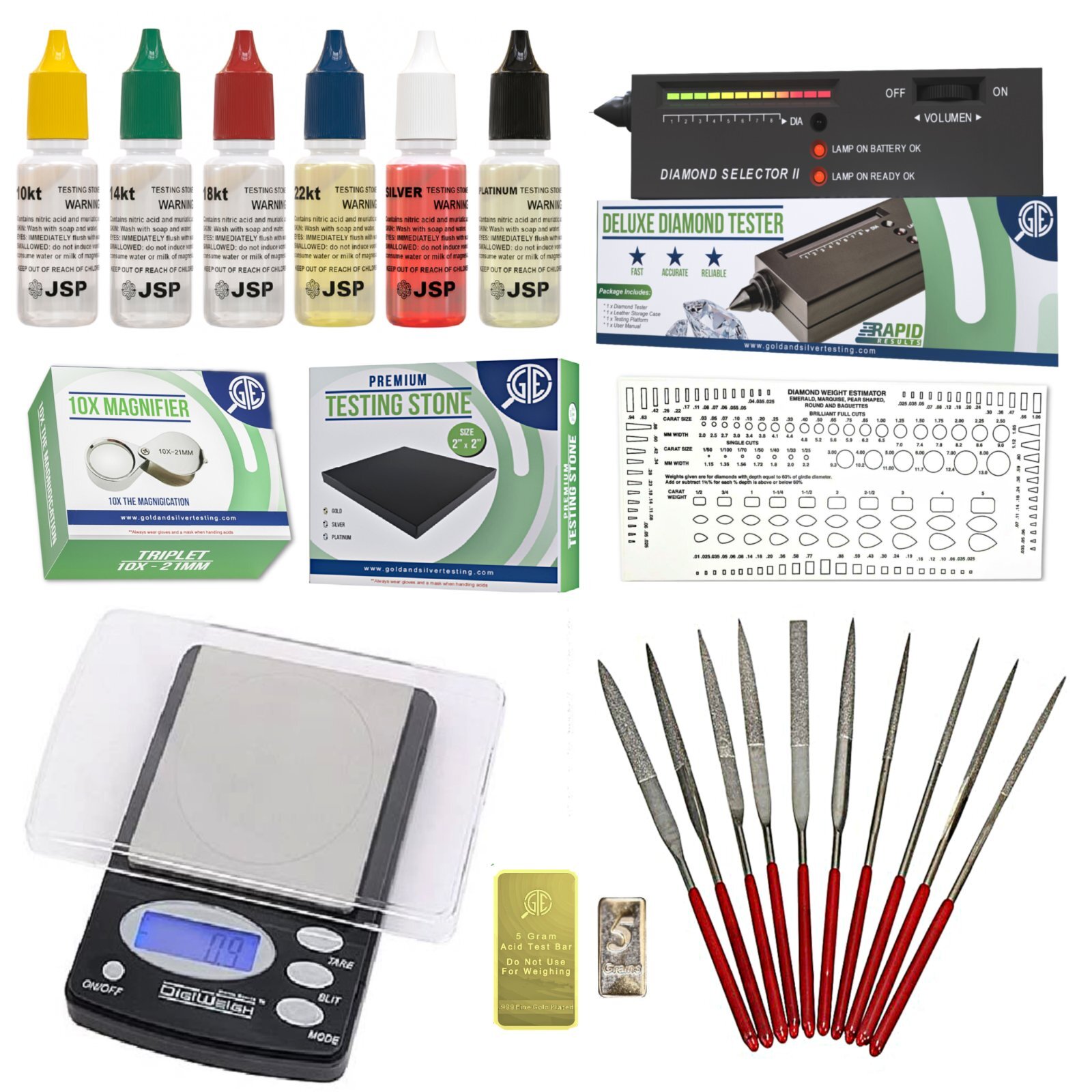 Electronic Scale Gold Silver Jewelry Test Kit 10K 14K 18K 22K 24K Tester 999