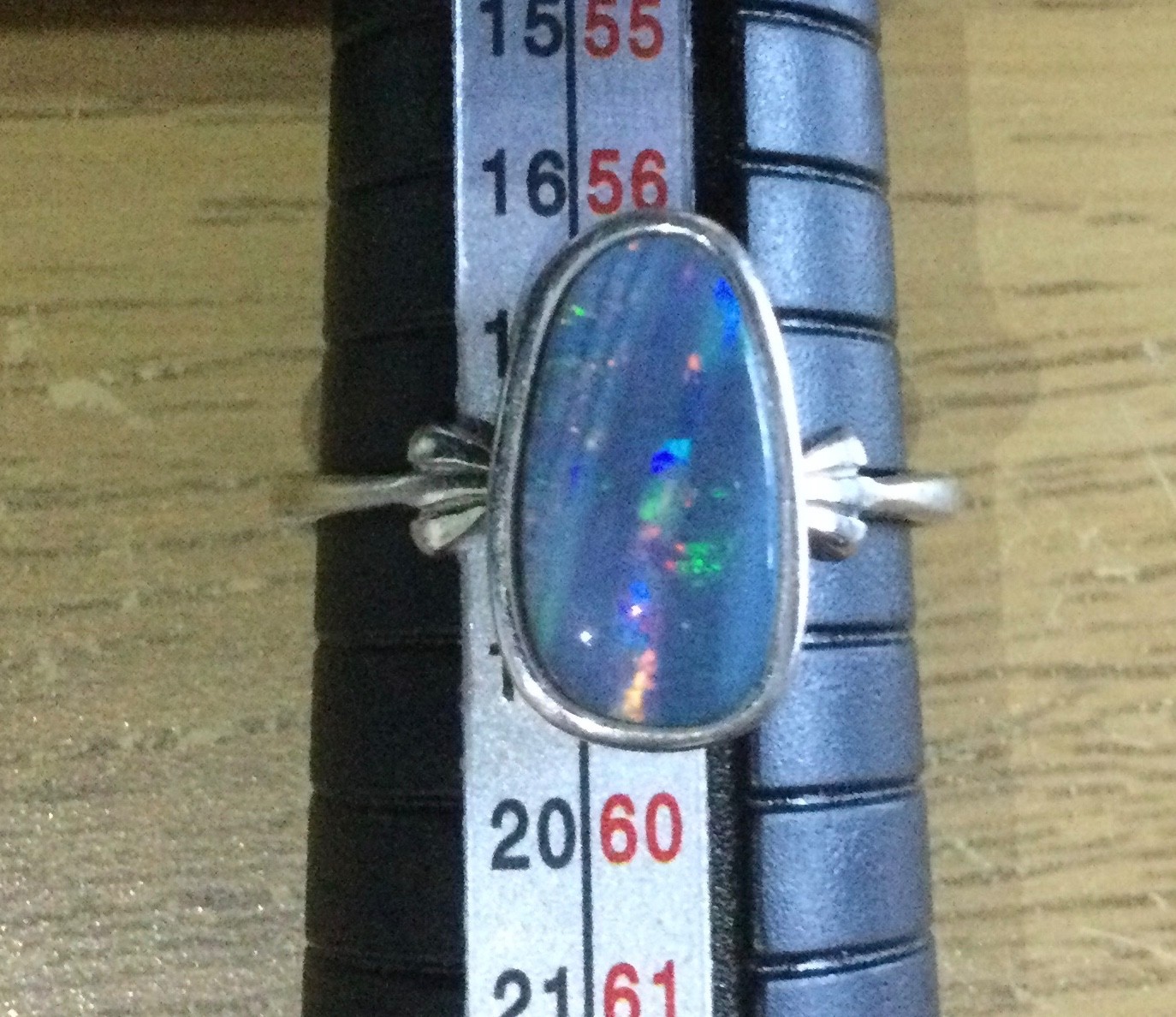 Beautiful Australian Opal Ring In Solid 925 Sterling Silver – Size US 8.25