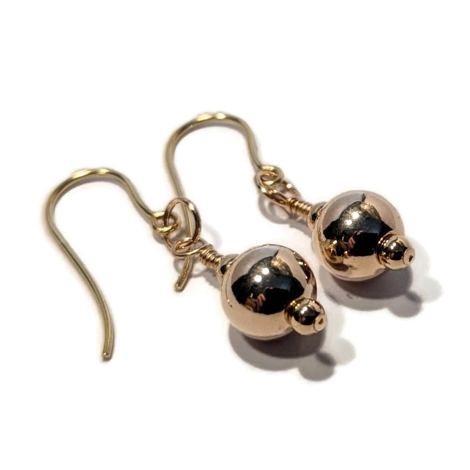 9ct Gold Drop Earrings, Hallmarked 375, 8mm 9ct Gold Ball Beads, Gift Boxed