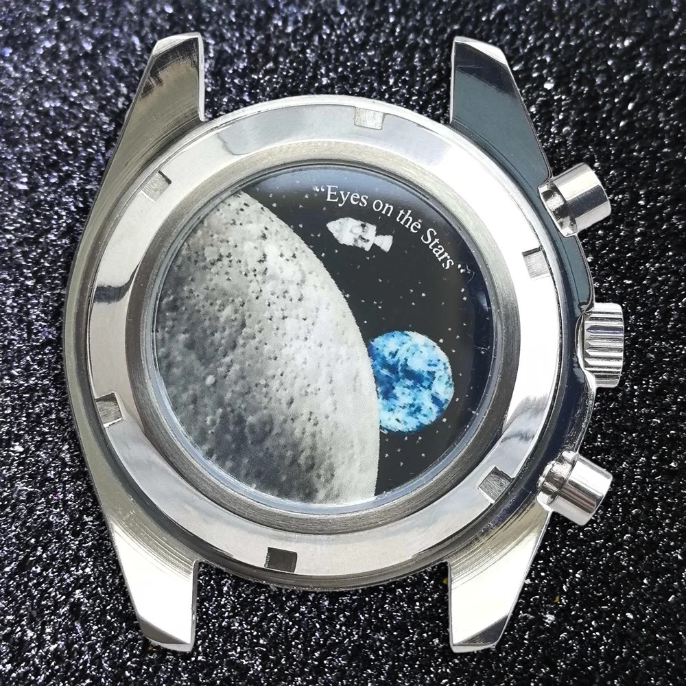 37mm Detachable Stainless Steel Back Cover Moon Pattern For VK63 Case
