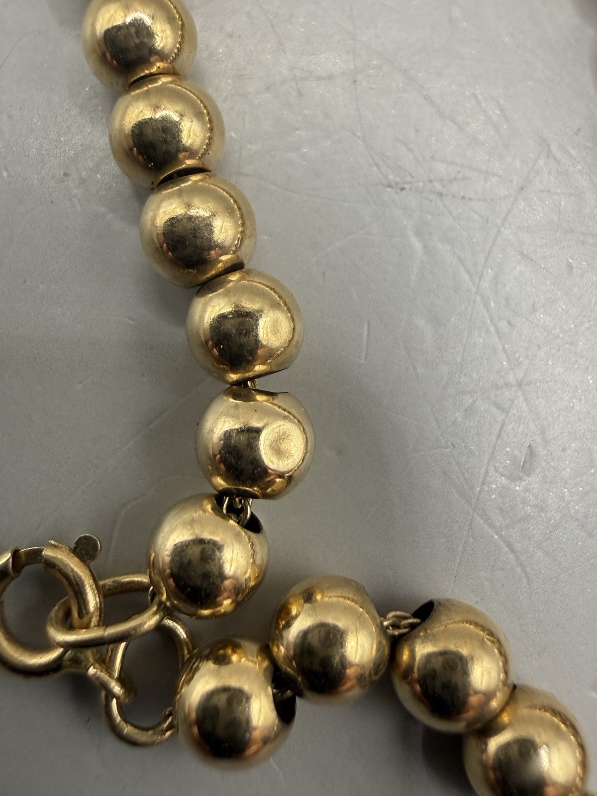 VTG 14k Yellow Gold Ball Bead Chain Bracelet 4mm 7.25” 3.3g Fine Estate