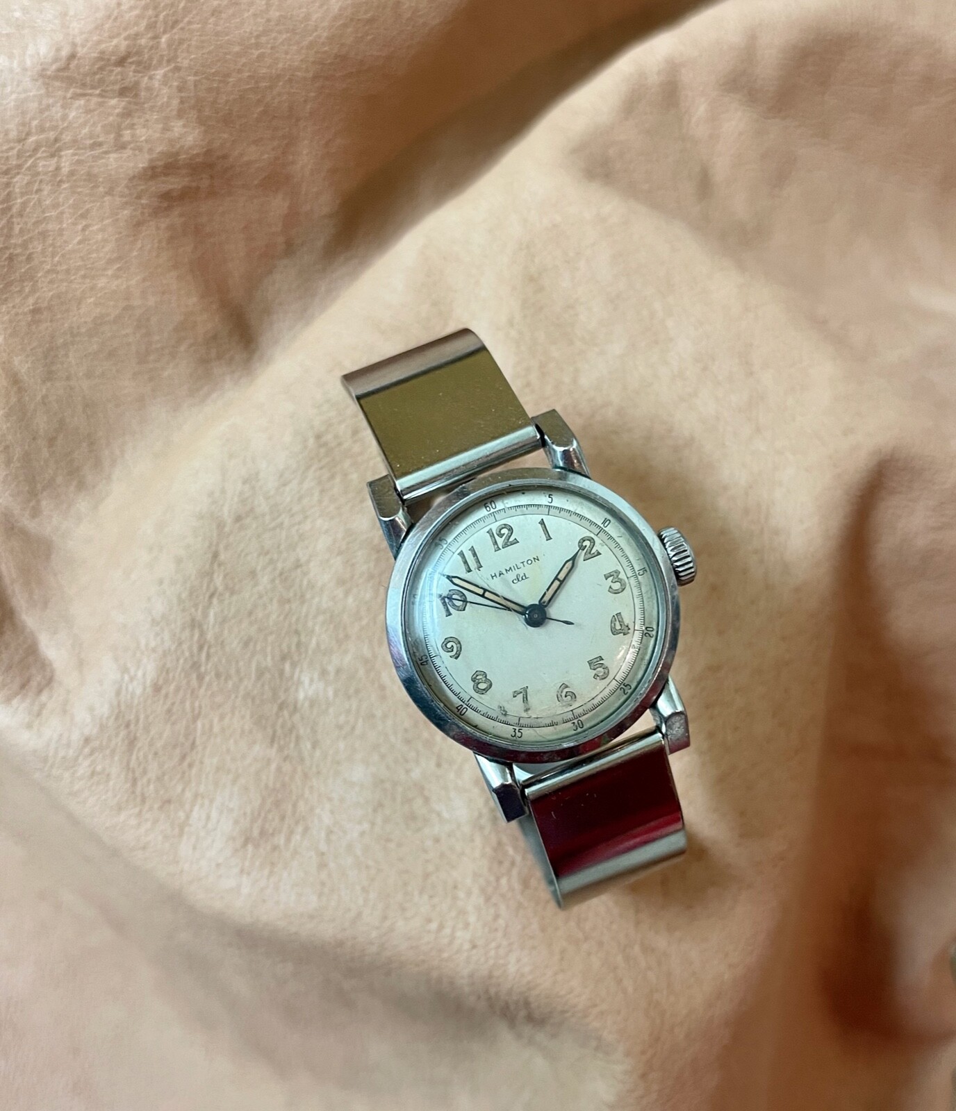 Surestay 1940s vintage military watch band 16mm cuff type spring bars/fixed lugs