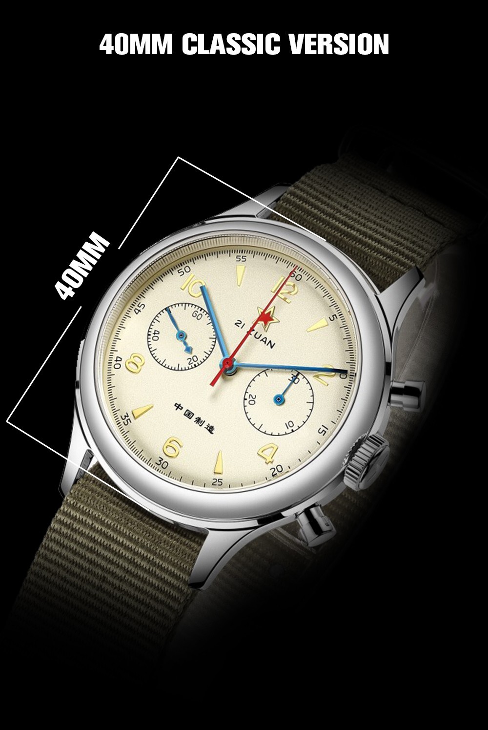 SEAKOSS 71Anniversary 38mm Acrylic Crystal No Gooseneck Vintage Mechanical Watch