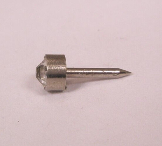 3.5mm Solitaire White Rhinestone Vintage Tie Tack Lapel Pin r82