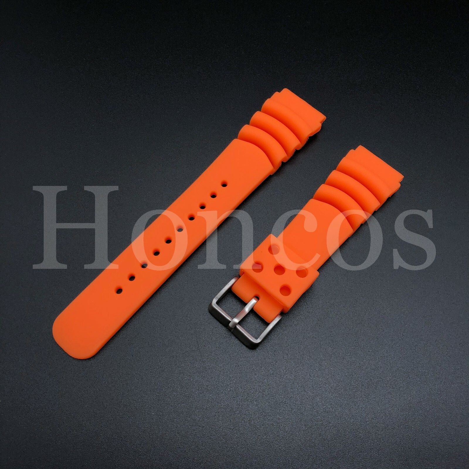 22MM Fits for Seiko Prospex Turtle Rubber Band Strap SRP777 R02F011J9 SKX Orange