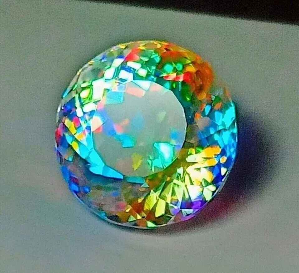 Natural Mystic Topaz Rainbow Color Round Cut Certified 45.30 Ct Loose Gemstone