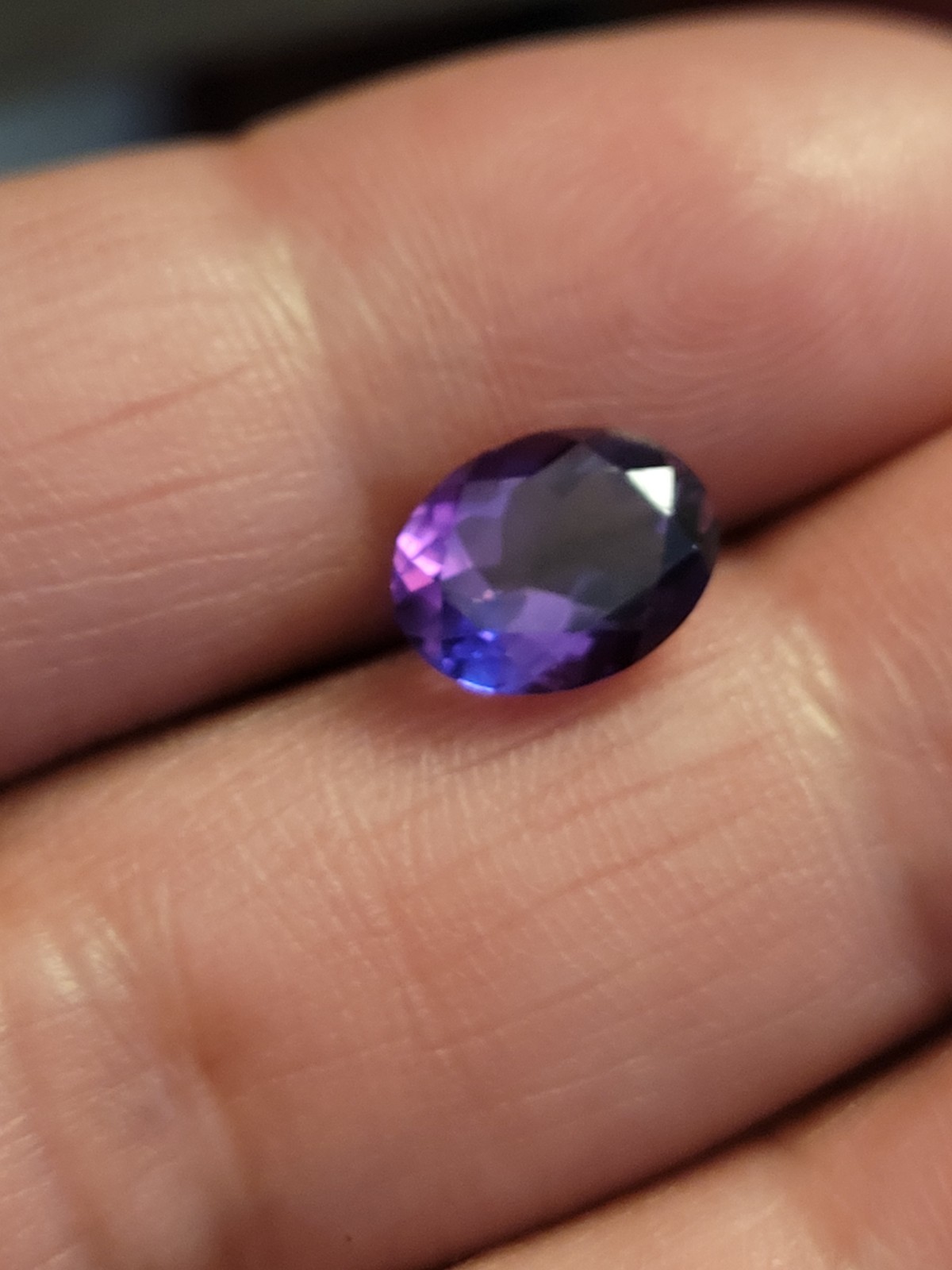 33 Year Jtv Purple Blue Oval Loose Amethyst Gem