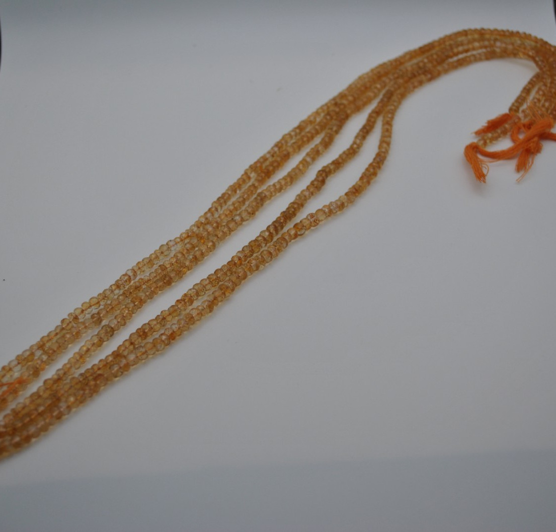 Citrine Gemstone Strand with Faceted Stones (No Clasp)