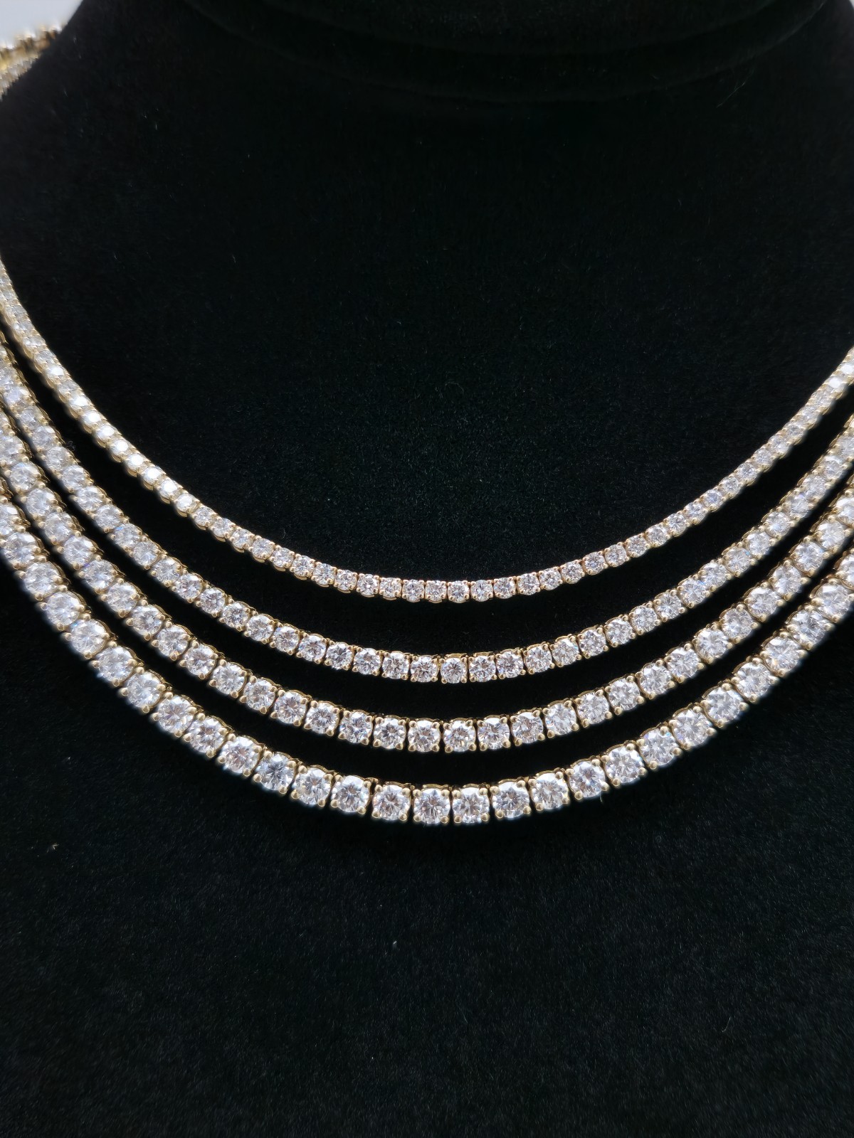 14K Lab Diamond Tennis Necklace 17″ 7–20 CTTW