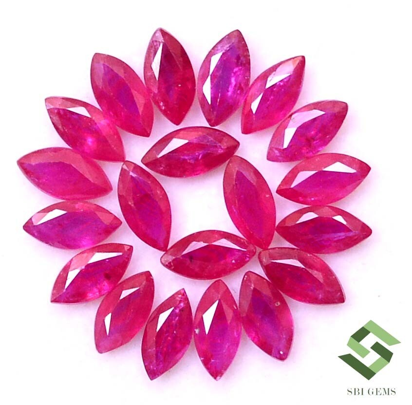 6×3 mm Natural Ruby Marquise Cut Lot 21 Pcs 6.60 CTS Calibrated Loose Gemstones