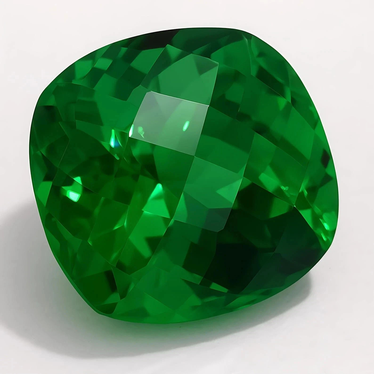 AAA Flawless Natural 10 Ct Green Emerald Cushion Cut Loose Gemstone Certified