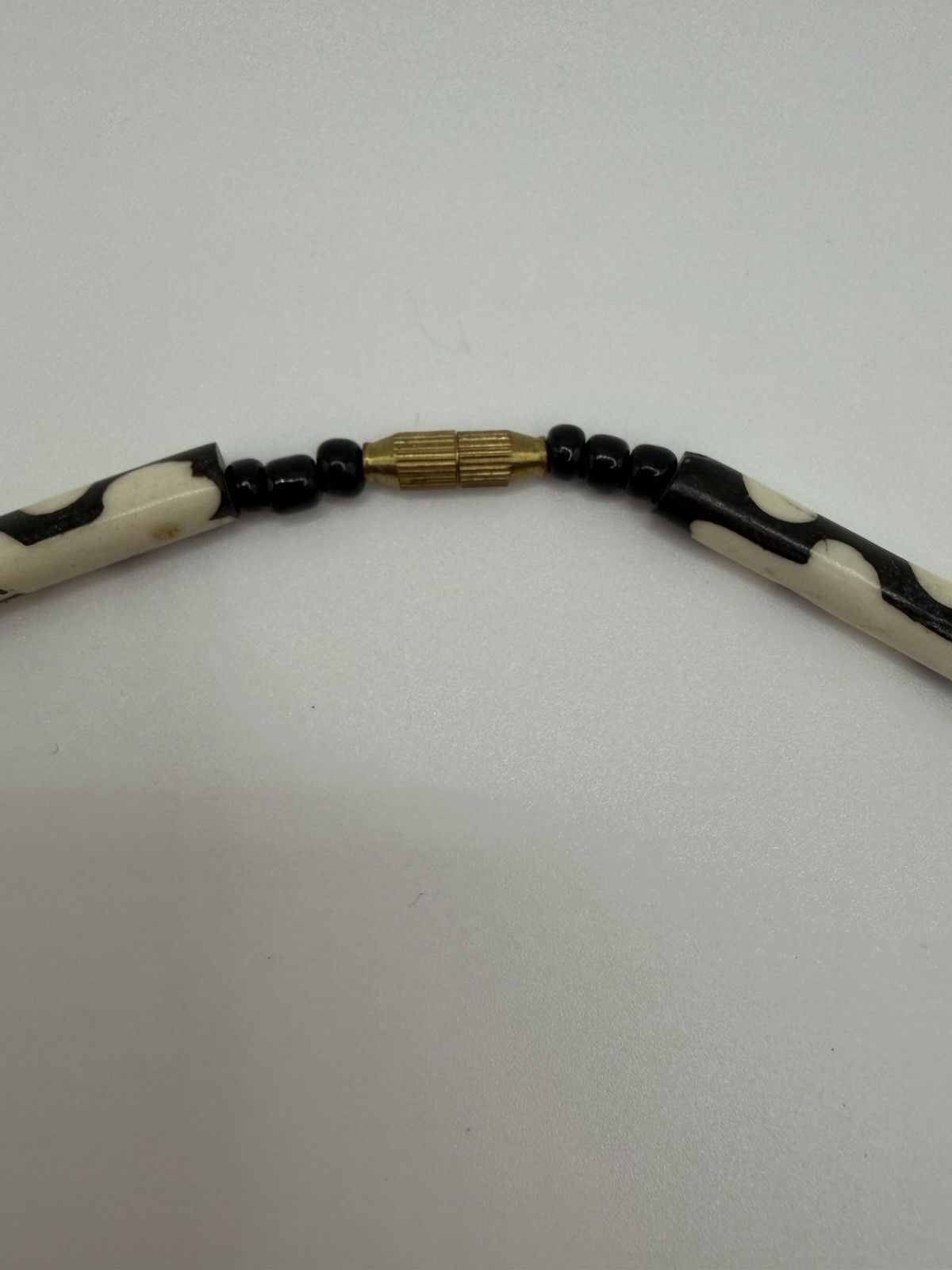 Free People/ Marmalade Necklace Brown Black White 80s Style Tribal Bib Necklace