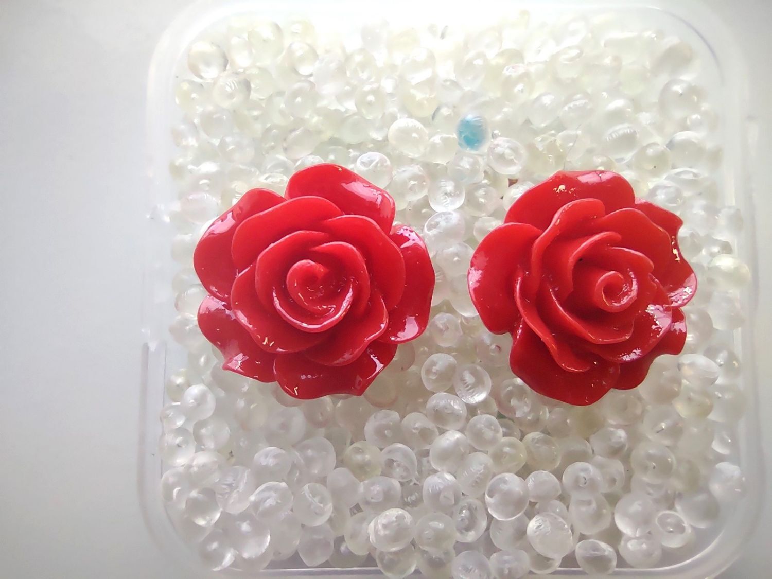 NEW Handmade Colorful Rose Flower Stud Post Earrings, About 3/4″, Free Shipping!