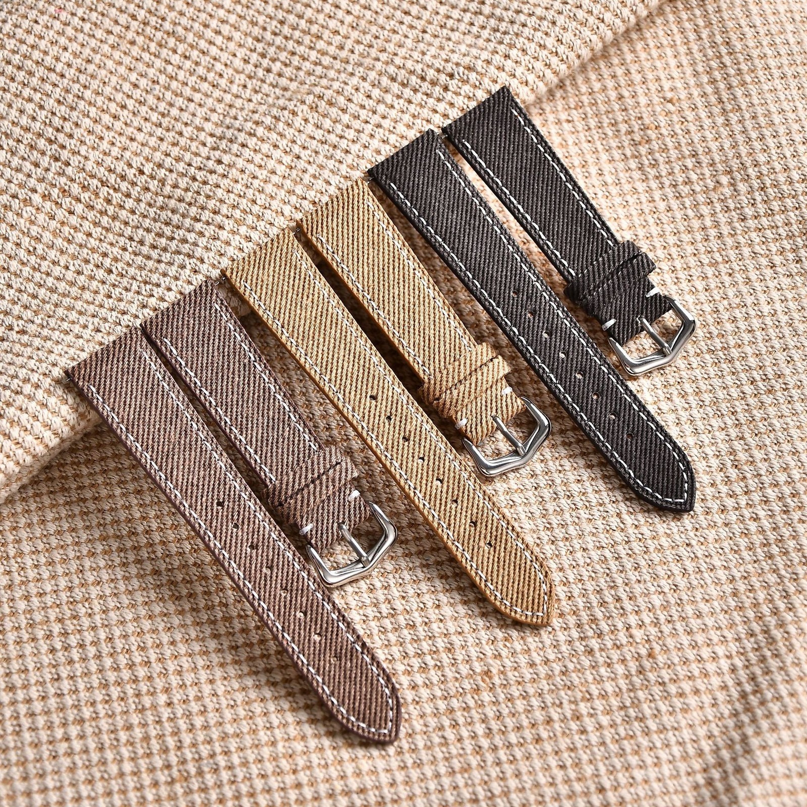 Quality Nylon Canvas Genuine Watch Straps Mens Pin Buckle Wristband 18 20 22mm