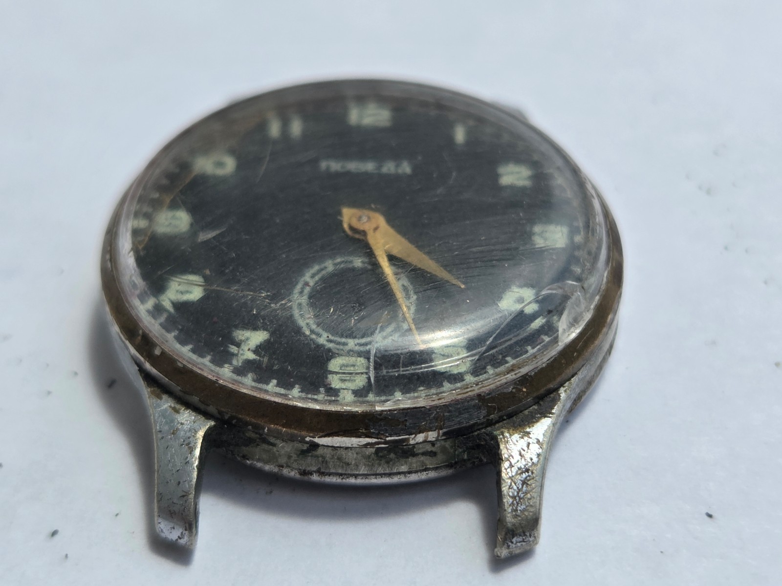 Russian Wristwatch Watch Pobeda , Victory . Made in USSR . Not working for parts