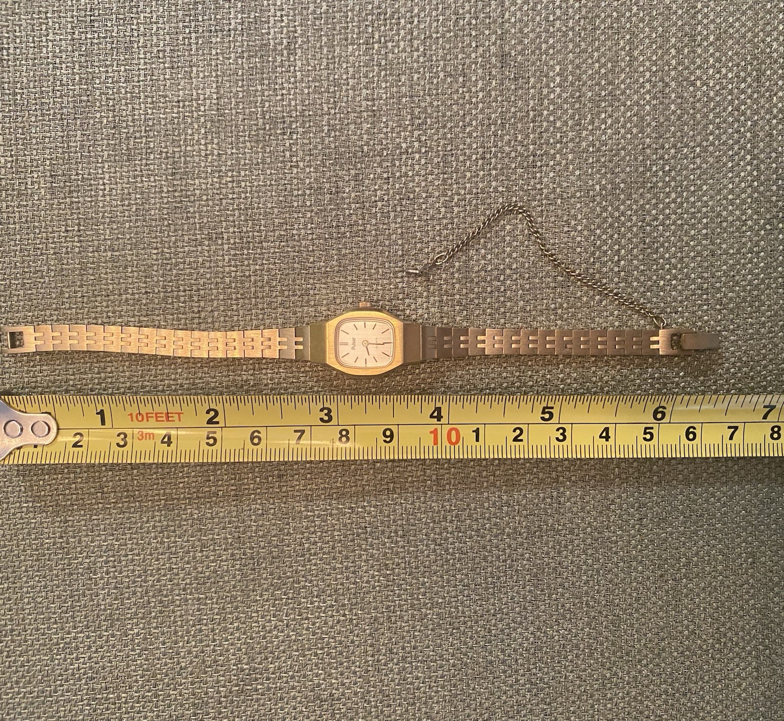Vintage Ladies Pulsar Quartz Watch with Safety Chain. New Battery Installed