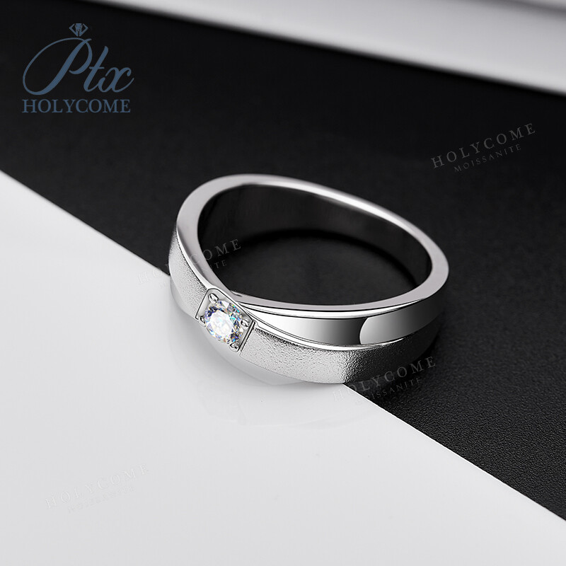 Multicolor Round Moissanite Ring 925 Silver Mens Ring 18K Gold Fine Jewelry Gift