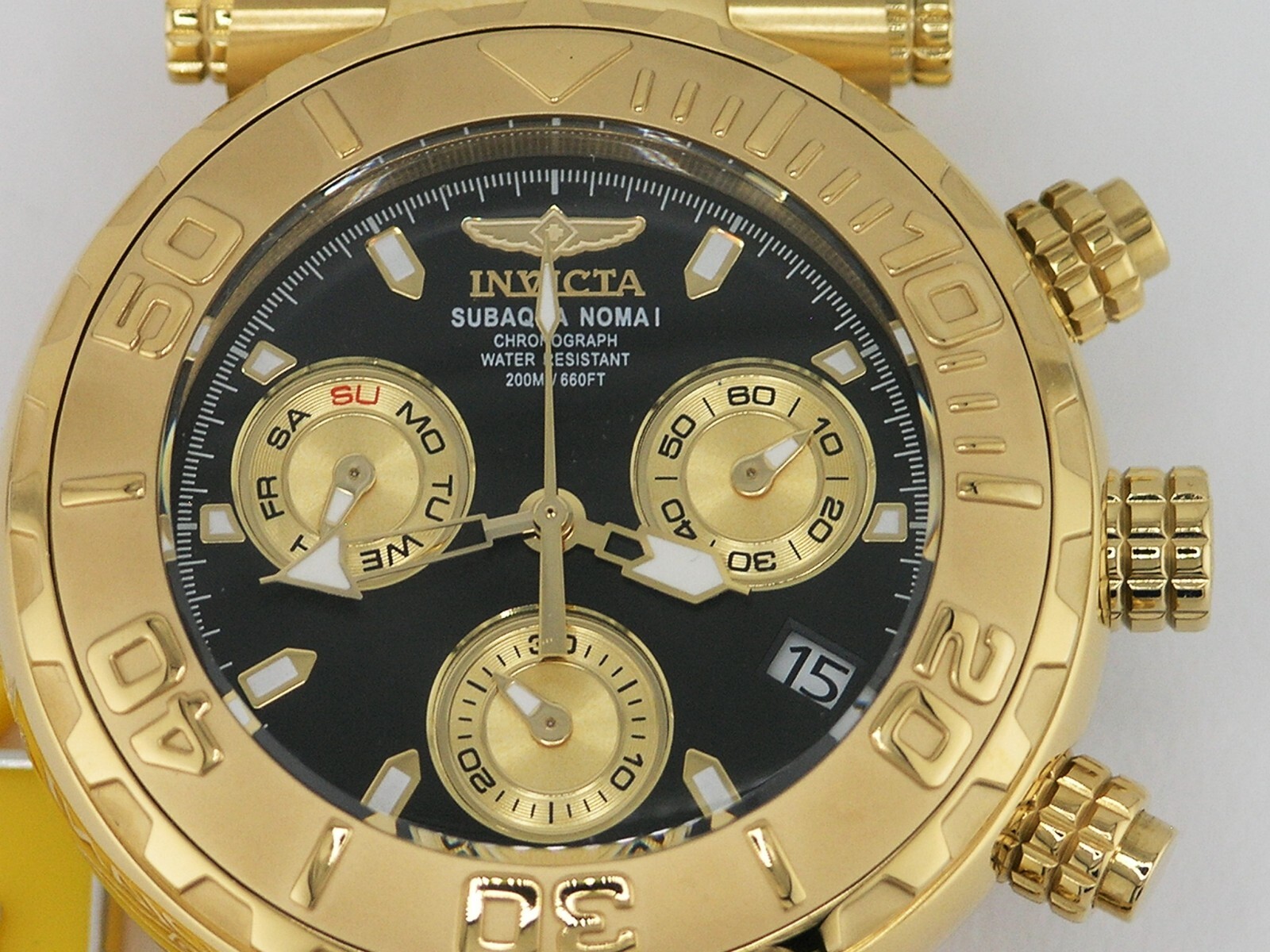 NEW INVICTA 25800 SUBAQUA NOMA I SWISS CHRONOGRAPH GOLD BLACK DIAL WATCH 47MM LE