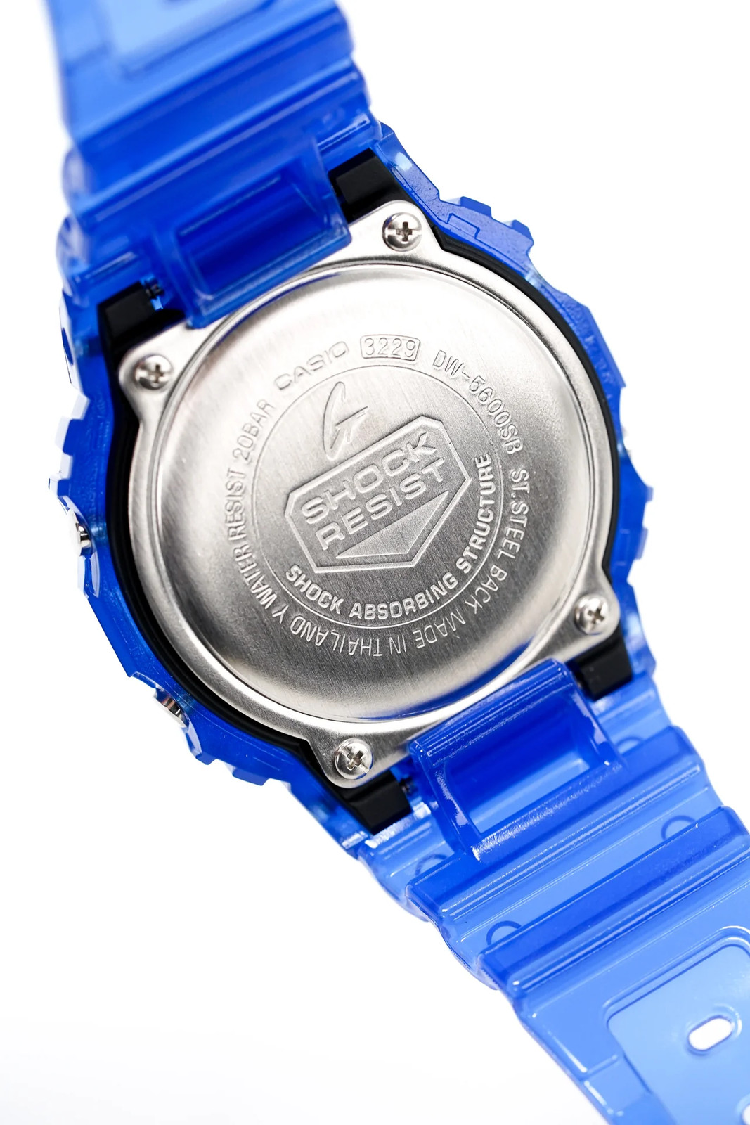 Casio G-Shock Semi-Transparent Blue Resin Band Casual Digital Watch DW-5600SB-2D