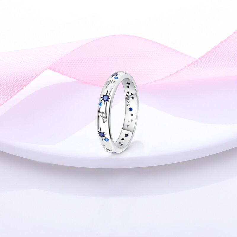 MULA S925 Sterling Silver Ring AAA CZ Sparkling Starry Night For Women Jewelry