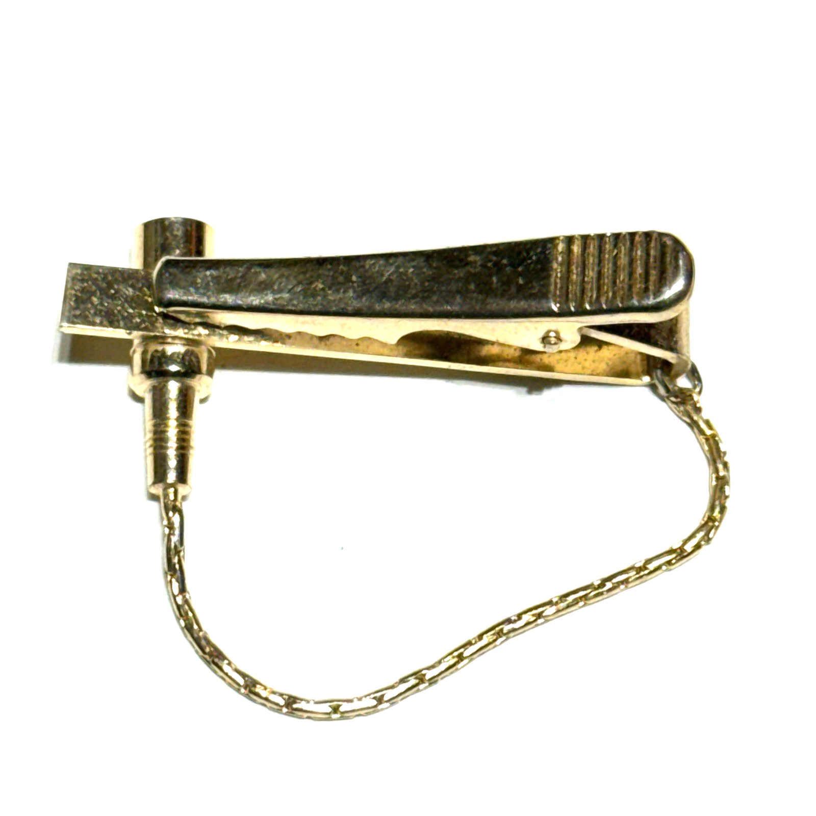 RARE Vintage Sony Tie Clip With MICROPHONE Gold Tone