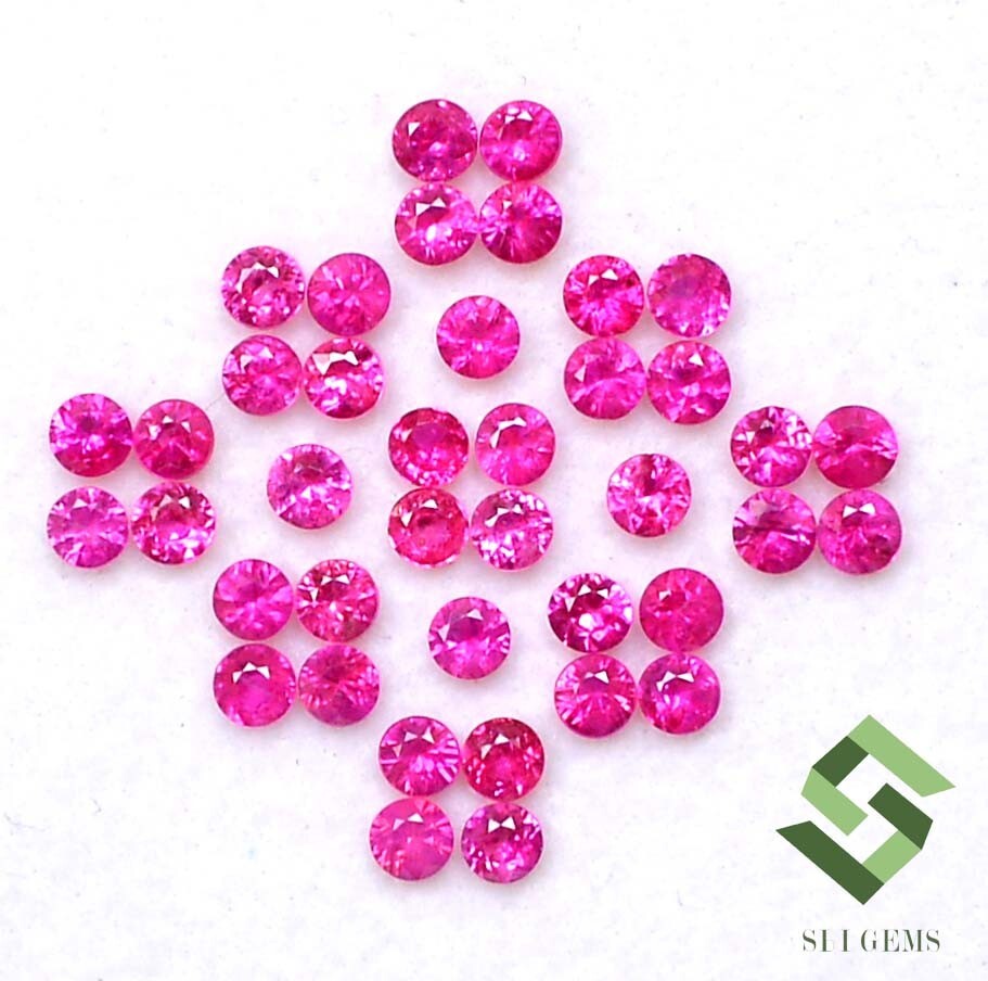 2.50 mm Natural Ruby Round Diamond Cut Lot 40 Pcs 3.06 CTS Loose Gemstones